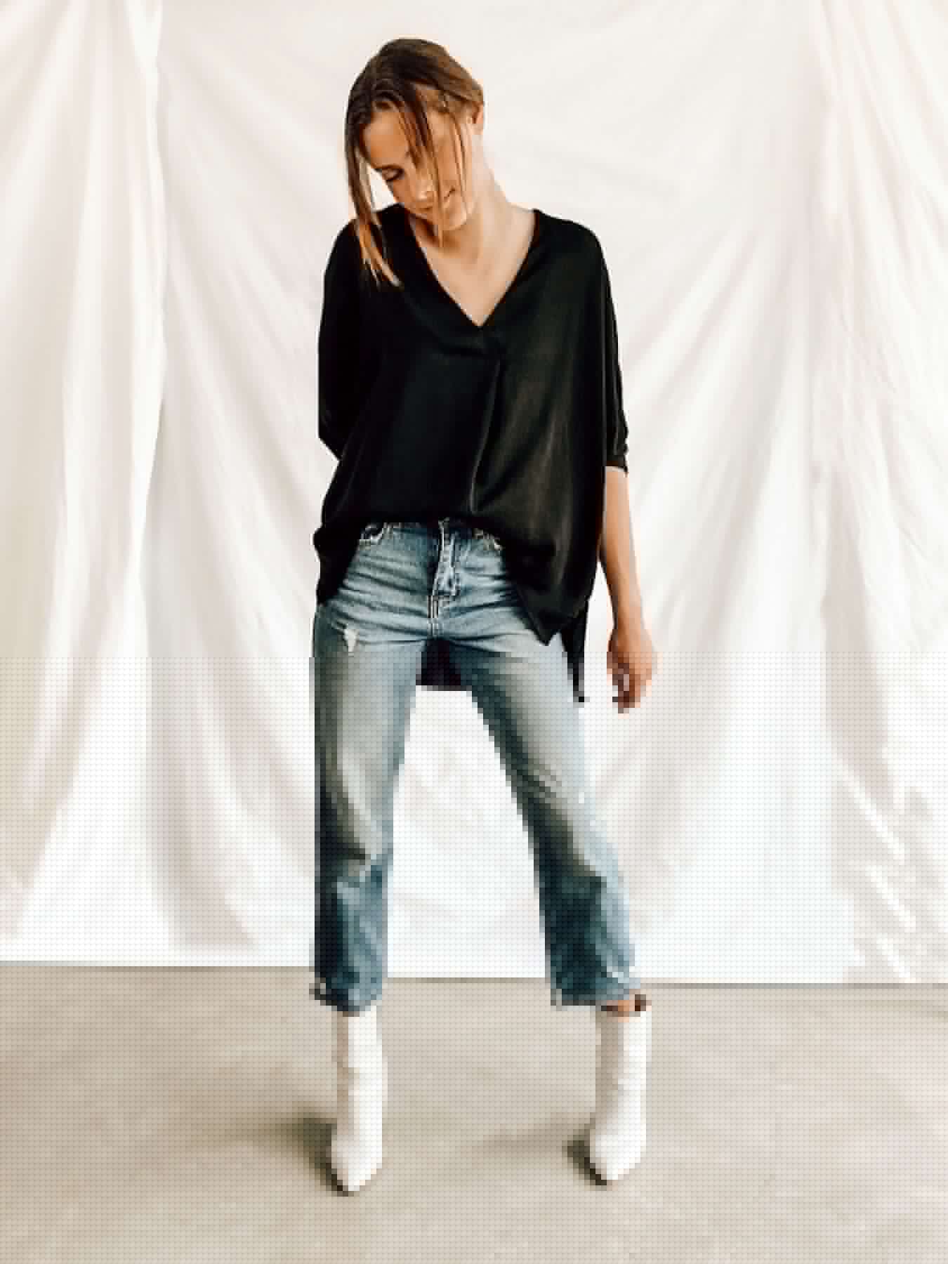 Black Placket Top