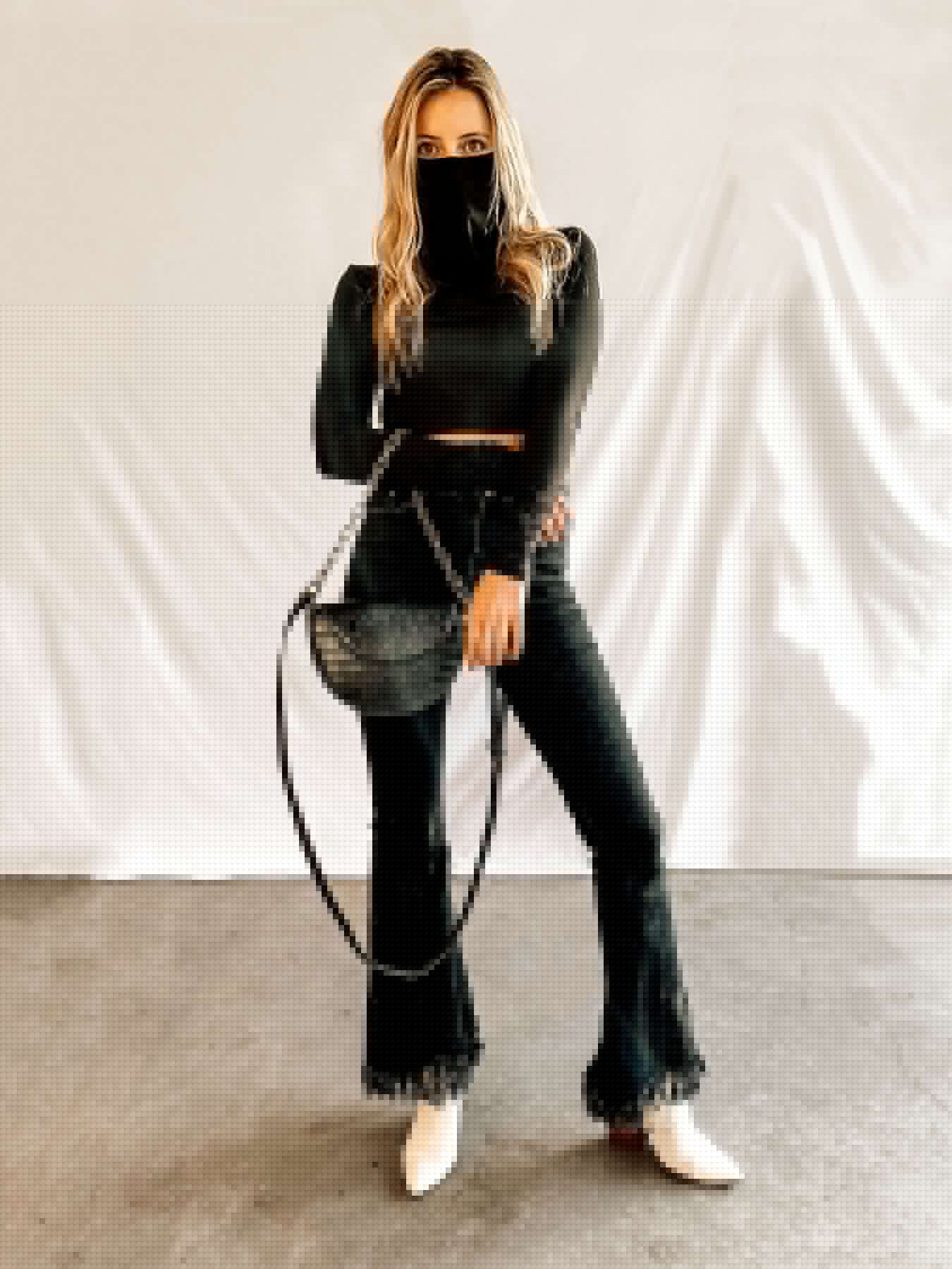Knit Mask Crop Top